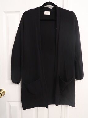 Wilfred Black Open-Front Pocket Cardigan